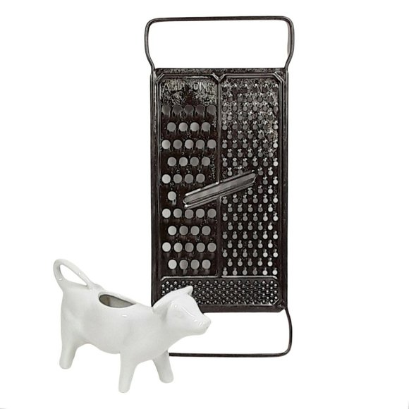 All In One Flat Cheese Grater Shredder Slicer Vintage Farmhouse Kitchen Tool - Picture 1 of 6